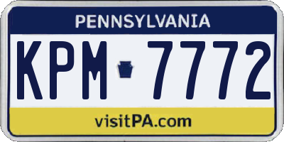 PA license plate KPM7772