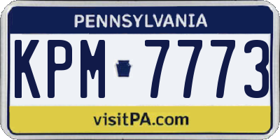 PA license plate KPM7773