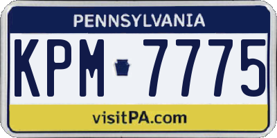 PA license plate KPM7775