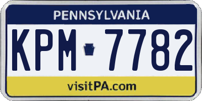 PA license plate KPM7782