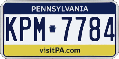 PA license plate KPM7784