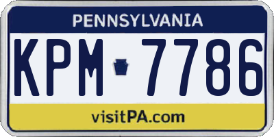 PA license plate KPM7786