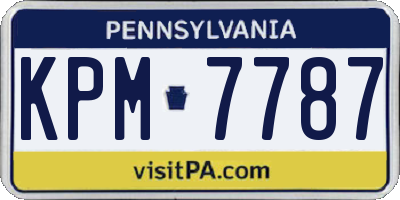 PA license plate KPM7787