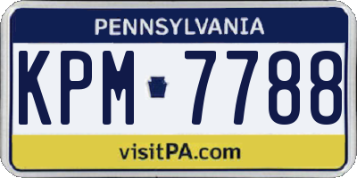 PA license plate KPM7788