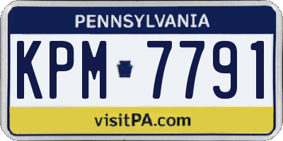 PA license plate KPM7791