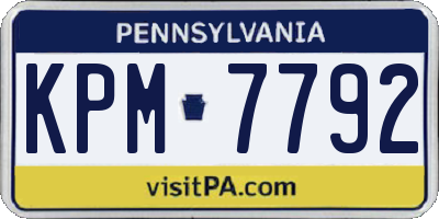 PA license plate KPM7792