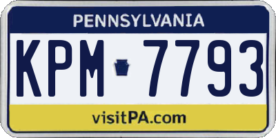 PA license plate KPM7793