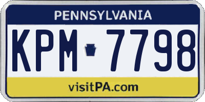 PA license plate KPM7798