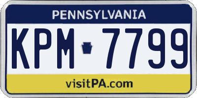 PA license plate KPM7799