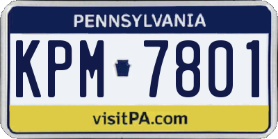 PA license plate KPM7801