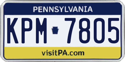 PA license plate KPM7805