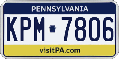 PA license plate KPM7806