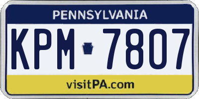 PA license plate KPM7807