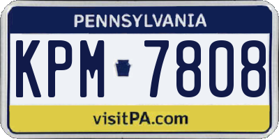 PA license plate KPM7808