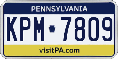 PA license plate KPM7809