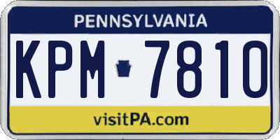 PA license plate KPM7810