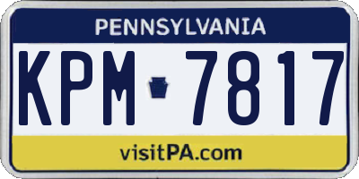 PA license plate KPM7817