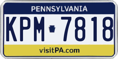 PA license plate KPM7818