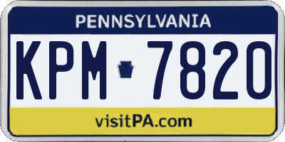 PA license plate KPM7820