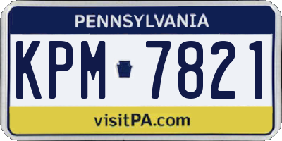 PA license plate KPM7821