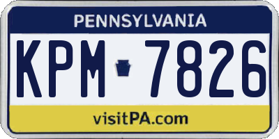 PA license plate KPM7826