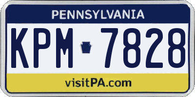 PA license plate KPM7828
