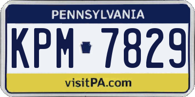 PA license plate KPM7829