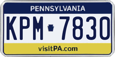 PA license plate KPM7830