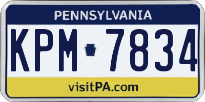 PA license plate KPM7834