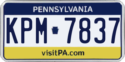 PA license plate KPM7837