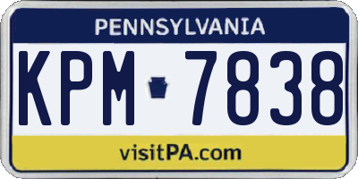 PA license plate KPM7838