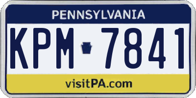 PA license plate KPM7841