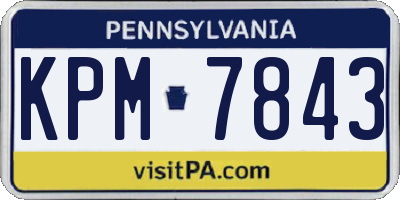 PA license plate KPM7843