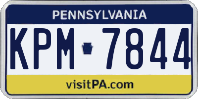 PA license plate KPM7844