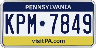 PA license plate KPM7849