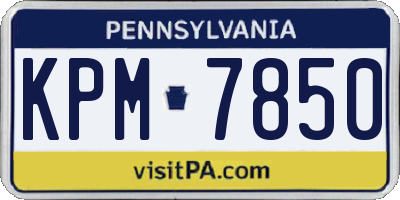 PA license plate KPM7850