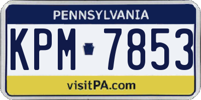 PA license plate KPM7853