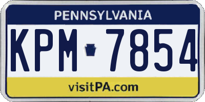 PA license plate KPM7854