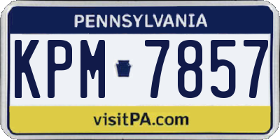 PA license plate KPM7857