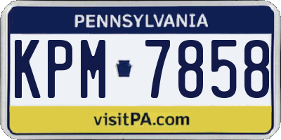 PA license plate KPM7858