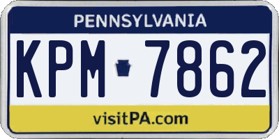 PA license plate KPM7862
