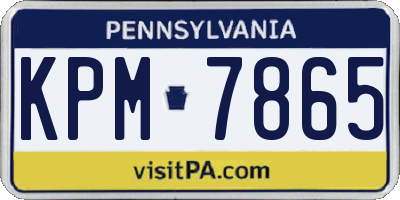PA license plate KPM7865