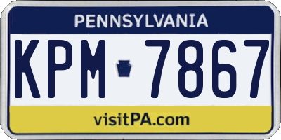 PA license plate KPM7867