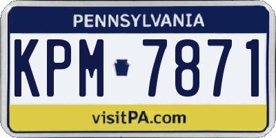 PA license plate KPM7871