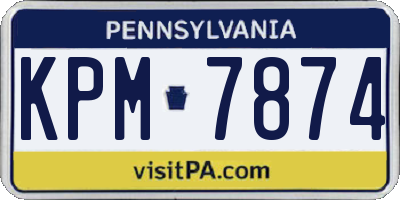 PA license plate KPM7874