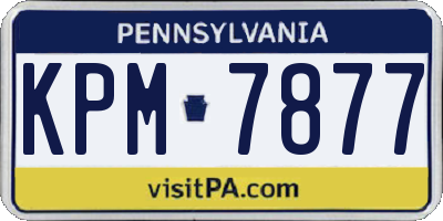 PA license plate KPM7877