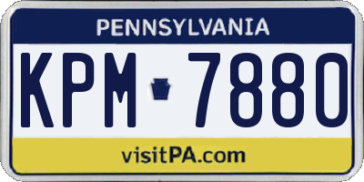 PA license plate KPM7880