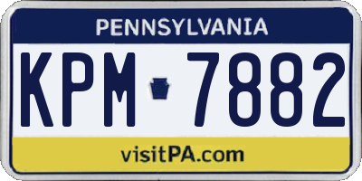PA license plate KPM7882