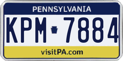 PA license plate KPM7884