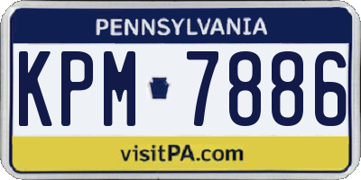 PA license plate KPM7886